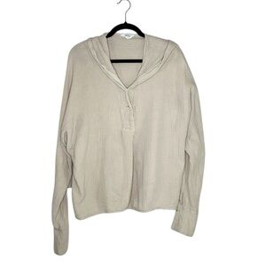 P. Cill Oversized Hooded 100% Cotton long sleeve top size Medium